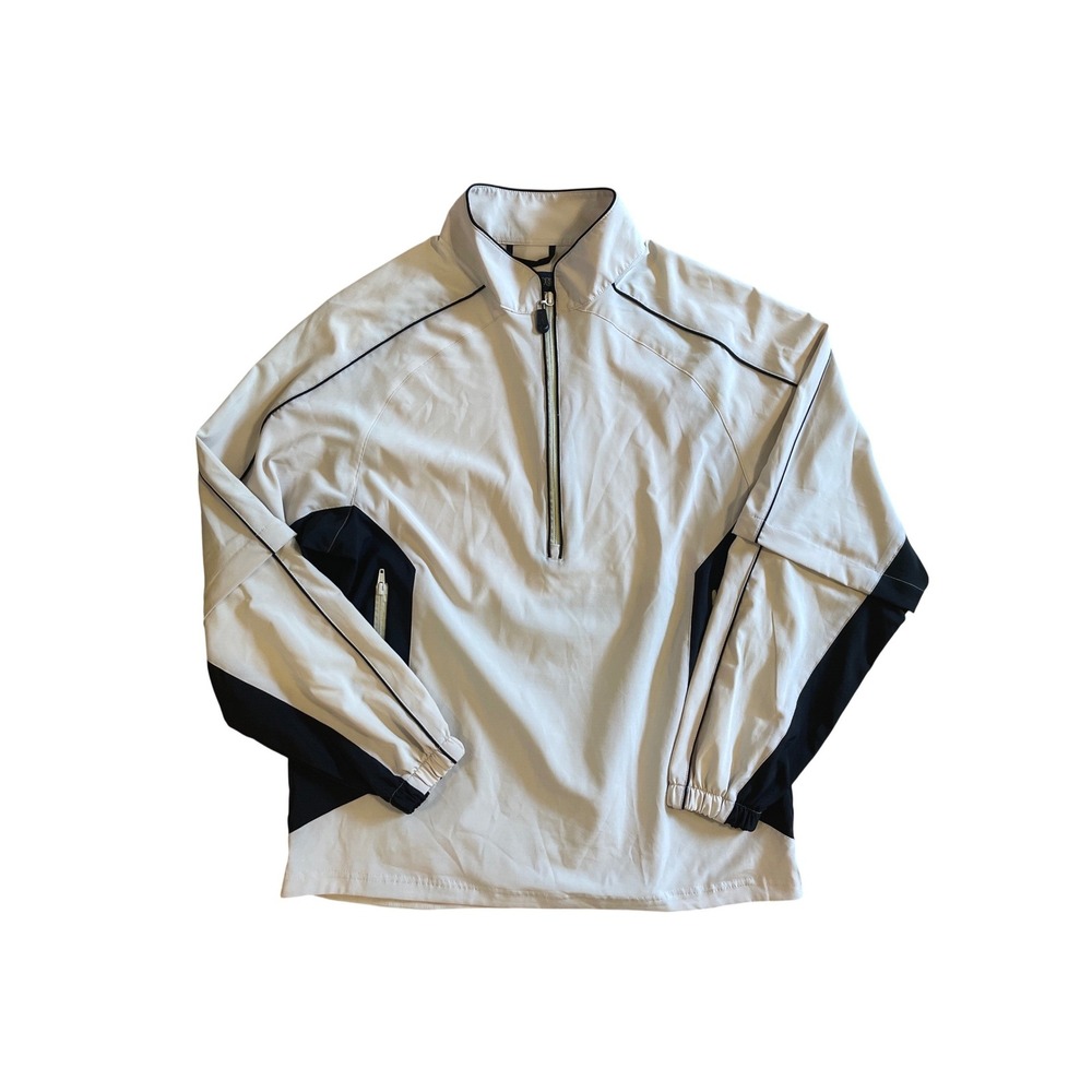 PGA Tour Golf Mens Quarter Zip Windbreaker Jacket Removeable Sleeves Pullover